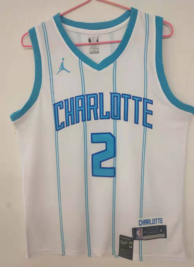 Men Charlotte Hornets #2 Ball Light white City Edition NBA Jerseys
